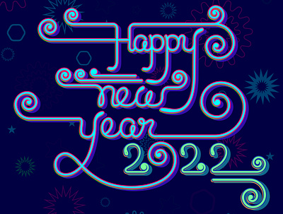 Happy New Year Design For 2022. graphic design happy new year text design typography