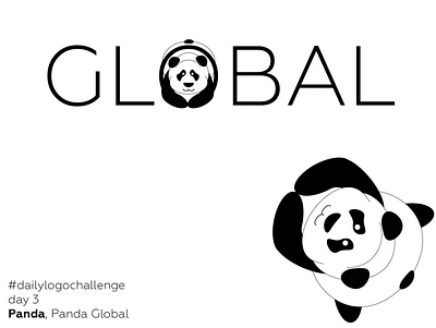 PANDA GLOBAL - #dailylogochallenge, day 3 branding day 3 design flat global icon illustration logo logo design minimal panda print web