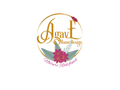 Florist Company Logo Design agave branding bright design flat florust flower gold icon illustration logo logo design luxury minimal tropicl ui vector