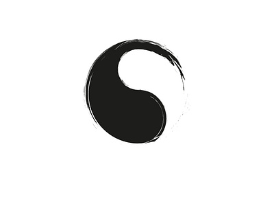Yin Yang Symbol black branding brash chinese design flat hand drawn harmony icon illustration logo logo design love meditation minimal symbol ui union vector yin yang