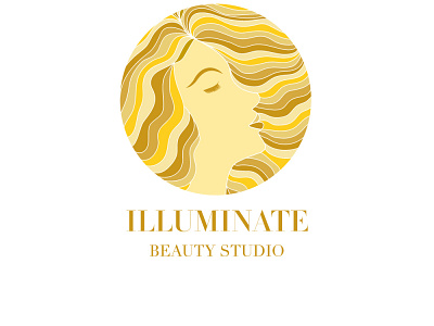 Logo for Illuminate Beauty Studio beauty branding design flat girl gold icon illustration logo logo design luxury minimal salon shape shilouette spa ui vector woman