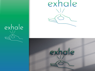 Logo for Exhale Meditation Studio branding design exhale flat icon illustration logo logo design meditation mindfulness minimal mudra relaxation ui vector yoga zen