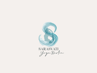 Yoga Studio in Berlin Logo Design branding classes design fitness flat icon illustration logo logo design minimal sarasvati studio vector water wave yoga