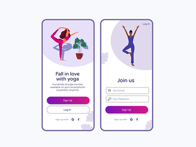 Yoga App | Daily UI 001 | Sign Up app daily ui daily ui 001 ui ux yoga