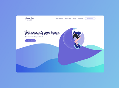 Surf School Landing Page | Daily UI 003 daily ui dailyui003 landing landingpage surfing ux ui