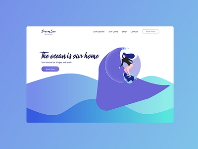 Surf School Landing Page | Daily UI 003