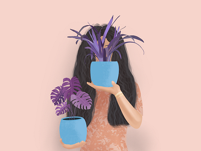 Spring has come girl illustration illustration plant illustration procreate spring