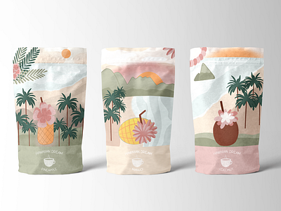 Hawaiian Tea Illustrations and Package Design