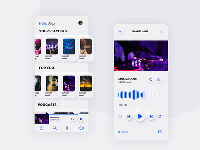 Music Player App app design minimal mobile music music player ui