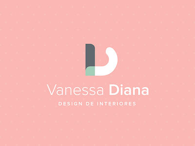 Vanessa Diana's Logo brand interior design logo pastel vd vector vintage