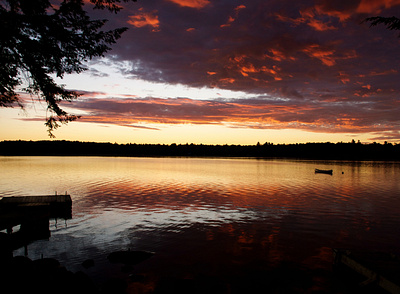 Sunrise in Maine canoe lake photography sunrise