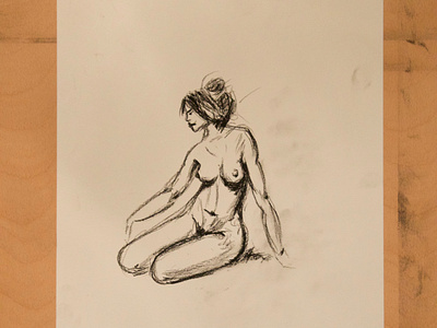 charcoal nude charcoal drawing illustration nude