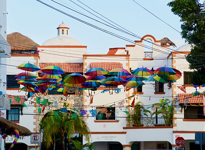 Rainbow umbrellas mexico photography playa del carmen rainbow umbrellas