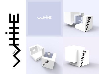 The concept of the flacon of parfume for men “White cube”