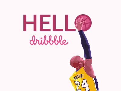 Hello Dribbble! art basketball branding debut design dribbble best shot flat illustration illustrator kobe kobebryant minimal nba type typography ui vector