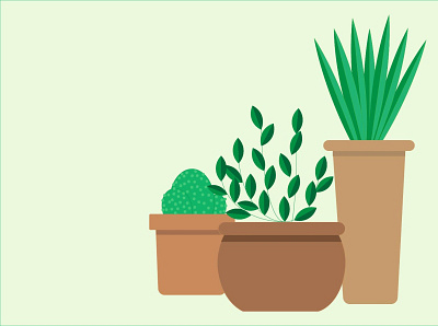 Potted Plants app art design flat icon illustration illustrator logo minimal vector