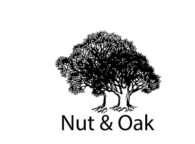 Nut and Oak tree app branding design flat icon logo minimal