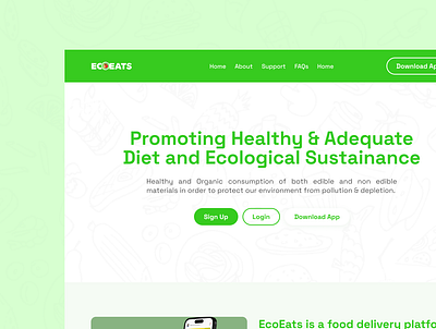 ECOEATS FOOD DELIVERY APP WEBSITE branding design designer graphic design illustration prod product designer ui user interface