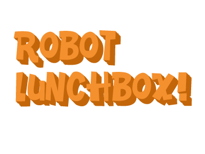 Logo round 3 logo lunchbox orange robot yellow
