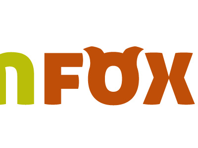 Fox Logo ears fox green logo orange white