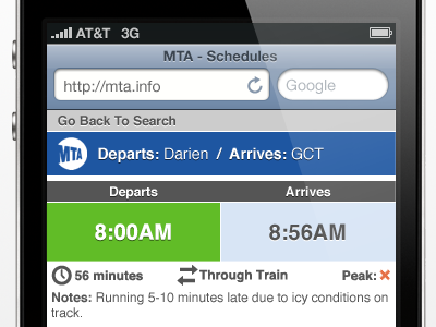 MTA Mobile Site Re-Design iphone mobile mta