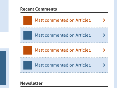 Comments block blue comments orange red white