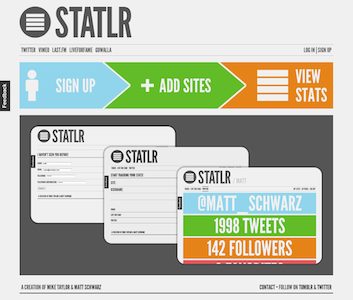 Statlr's new homepage blue green homepage orange statlr