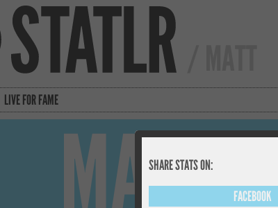 Share yo stats! black blue grey lightbox share statlr