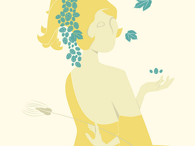 Beer Goddess beer female illustration yellow