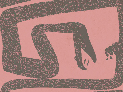 Snake illustration minimal pink snake strongodors texture