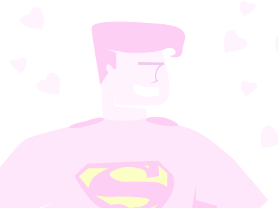 Super Valentine illustration minimal superman valentine