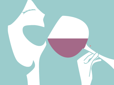 Apres Ski Unwind drink female food illustration minimalist wine