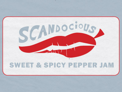 Scandocious Pepper Jam food label logo