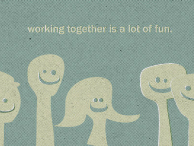 Working Together illustration minimal texture vintage