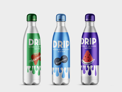 Drip Infused Water branding design graphic design illustration logo typography vector