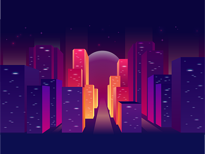 1-point perspective neon city illustration city city illustration cityscape illustration illustration art illustration design illustration digital illustrations neon neon colors neon light neon lights perspective perspectives vector vector art vectorart