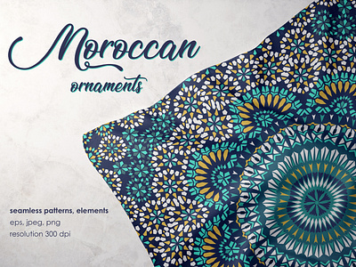 Moroccan ornaments arabian carpet eastern ethnic fabric illustration islamic moroccan mosaic motifs muslim ornament pattern sam2211 set silk traditional