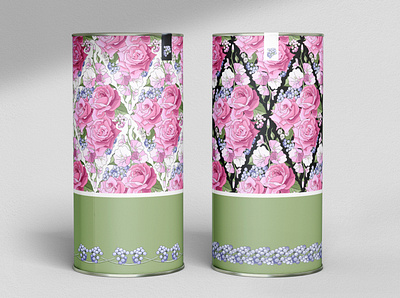 Rose flowers. Vector illustrations, seamless patterns. garland