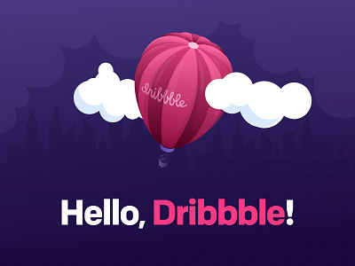 Hello Dribbble banner banner ad design icon illustrations ui ux vector