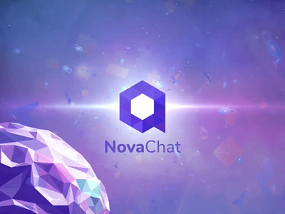 NovaChat Live Help and Collaboration 3d 3d animation after effects banner illustraion logo polygon polygons space