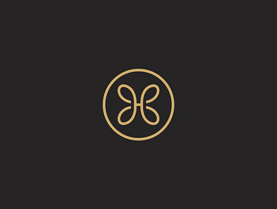 H branding design flat icon logo minimal