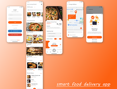 Food Delivery App app branding design icon illustration logo typography ui ui design ux