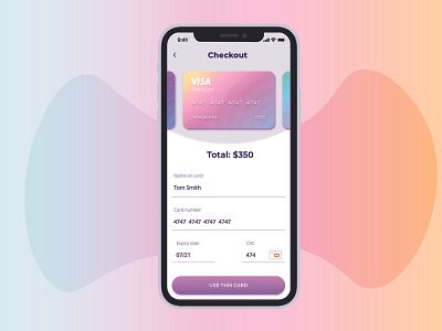 Credit Card Checkout - Daily Challenge UI #002 100 day challenge app creditcard creditcardcheckout daily ui dailyui dailyui 002 design design app figma figmadesign illutrator ios iphone x ui ux