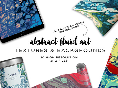 Fluid Art Textures and Backgrounds Set abstract background bright colors colorful creative market flow art fluid art illustration marbled painting