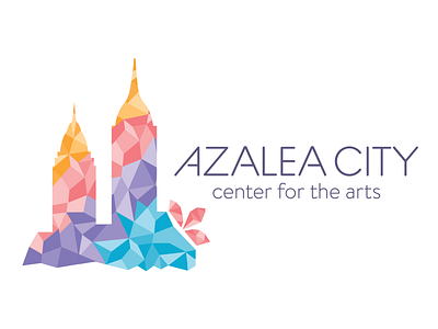 Azalea City Center for the Arts Logo Concept art arts center azalea colorful geometric geometric illustration logo logo design
