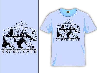 Experience-Bear-Passing Time- T-Shirt Design bear bear tshirt birds t shirt blue experience t shirt jungle t shirt mountains t shirt passing time t shirt t shirt t shirt bear thorn t shirt