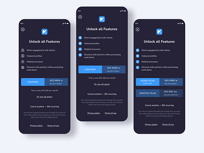 Subscription Module app design ui ui design uiux