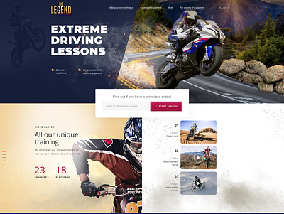 Landing-Page Extreme Driving Lessons design web