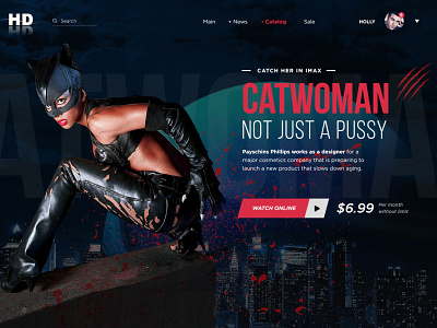 dribble catwoman design ui ux web