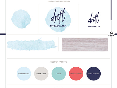 Drift Broadwater Brand Board branding design logo